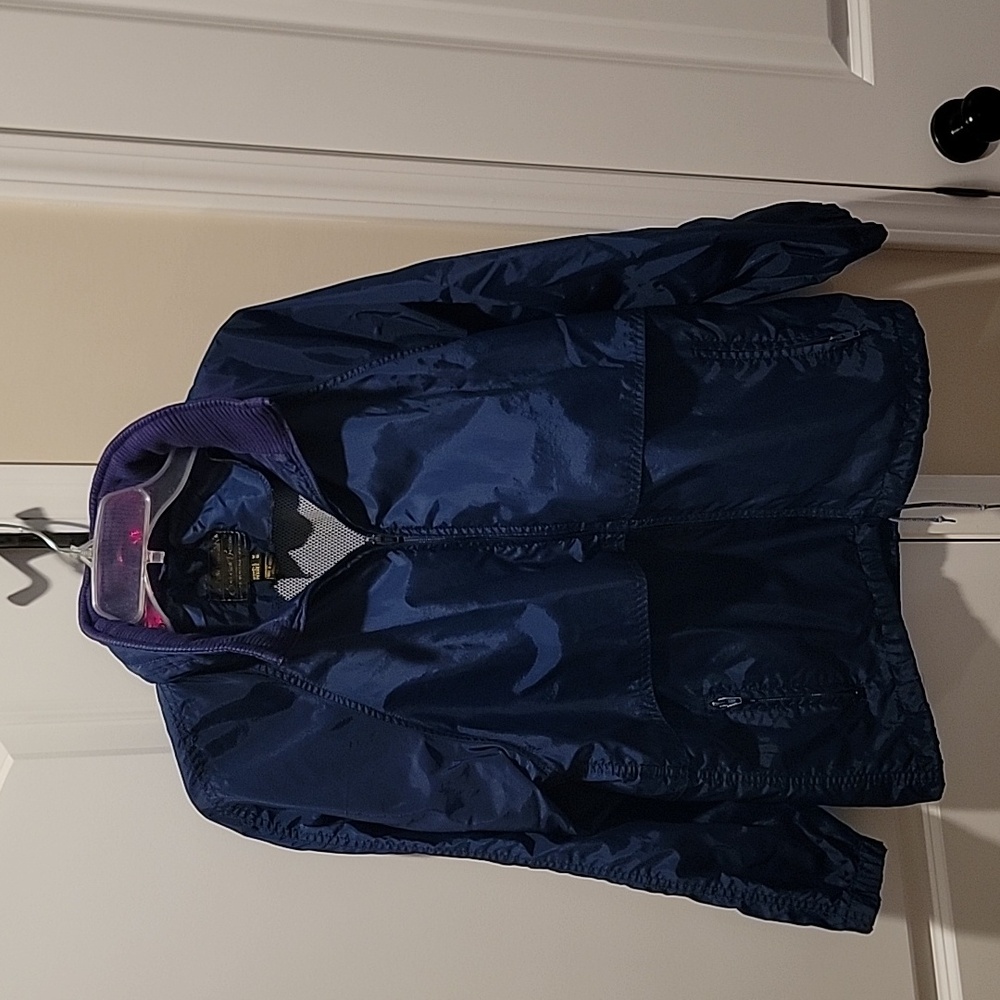 Eddie Bauer blue full zip rain jacket
